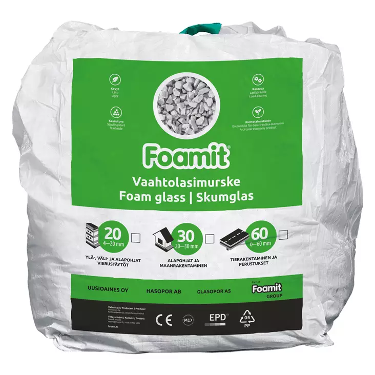 Foamit vaahtolasimurske 20 1000L - Sorat, murskeet ja hiekat - 6430055622652 - 1