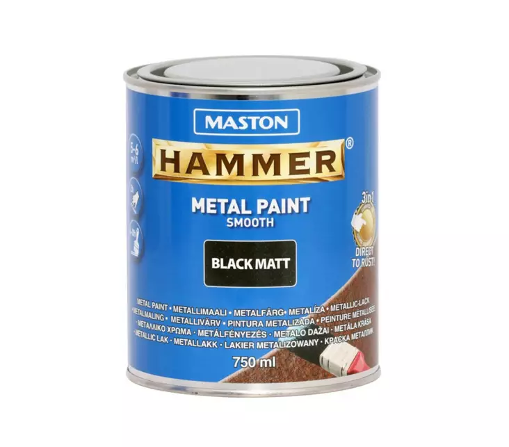 MASTON HAMMER MATTA MUS 750ML - Metallimaalit ja kuumakestomaalit - 6412490044824 - 1